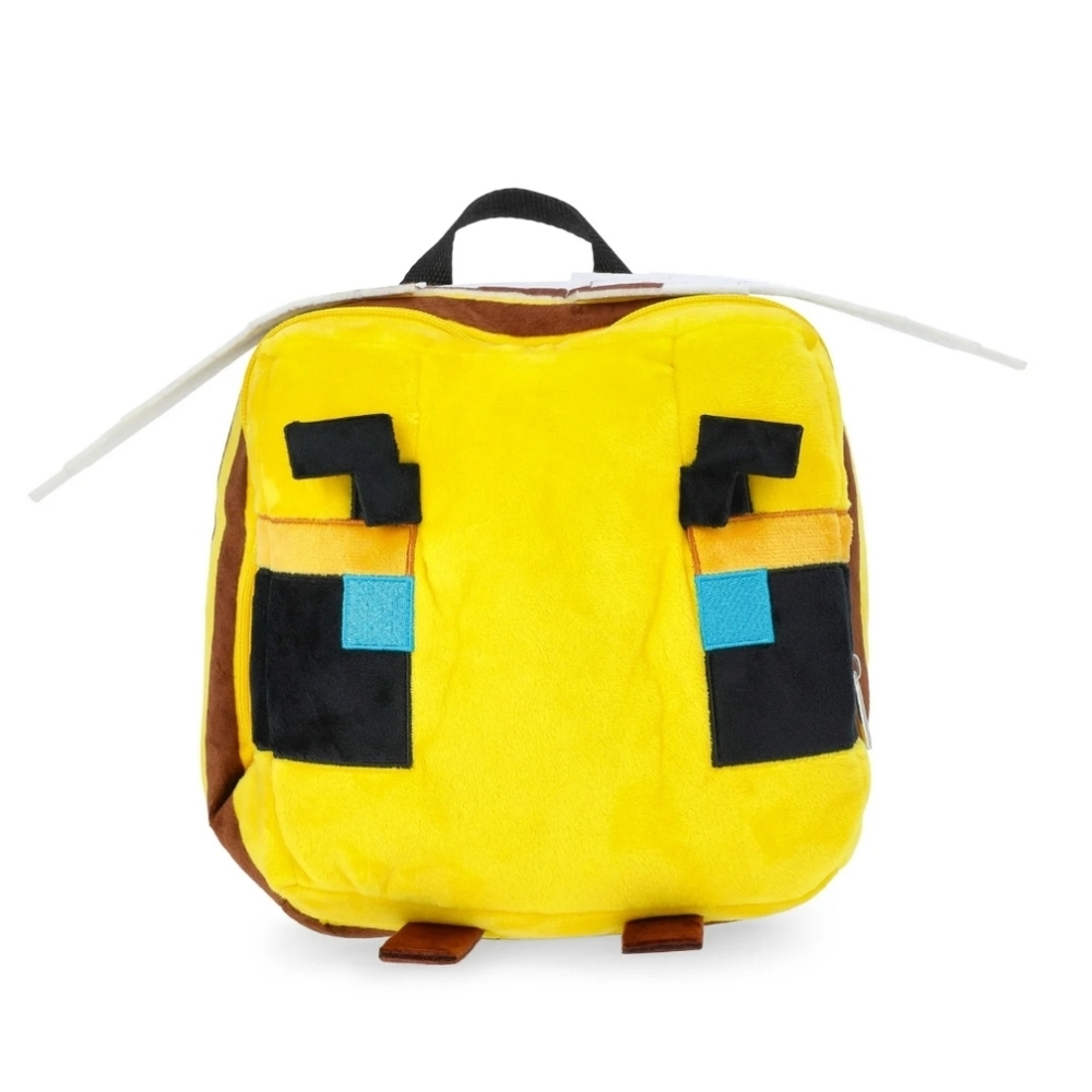 Minecraft Boys Bee Plush Backpack, 12.5" Yellow